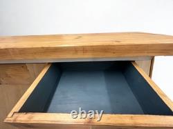 Îlot de cuisine de ferme vintage restauré en bois, grande taille