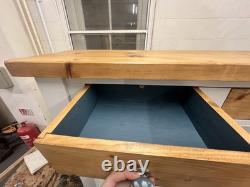 Îlot de cuisine de ferme vintage restauré en bois, grande taille