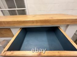 Îlot de cuisine de ferme vintage restauré en bois, grande taille