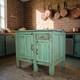 &Icirc;lot De Cuisine Vintage Peint, Armoire, Placard