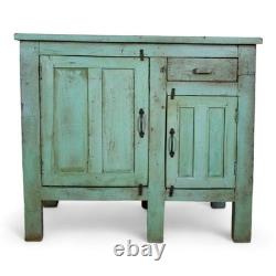 Îlot de cuisine vintage peint, armoire, placard