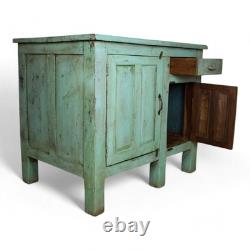 Îlot de cuisine vintage peint, armoire, placard