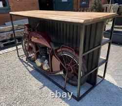 Indian Motorcycle Home Bar / Shop Counter / Sideboard Retro Vintage Style Bike
