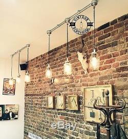 Industrial 3 X Hanging Kilner Jars Lights Ceiling Vintage Lampes Cafe Barn Pub
