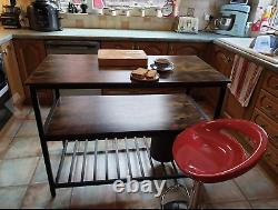 Industrial Kitchen Island Vintage Storage Table Rustic Metal Grande Armoire