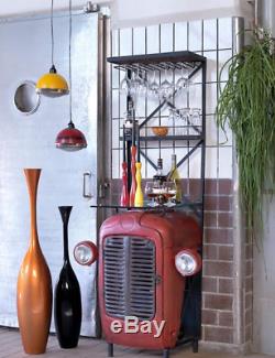 Industriel Vin Cabinet Retro Vintage Grand Stockage Mini Bar Bouteille Porte-rack