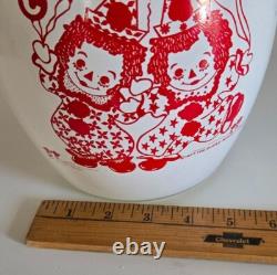 Jarre à biscuits de cirque Raggedy Ann & Andy vintage 1977 - Douce nostalgie de cuisine rétro