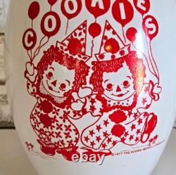 Jarre à biscuits de cirque Raggedy Ann & Andy vintage 1977 - Douce nostalgie de cuisine rétro