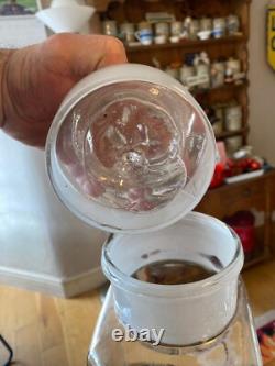 Jarre à confiserie publicitaire vintage grande et haute gravée Flaxman's