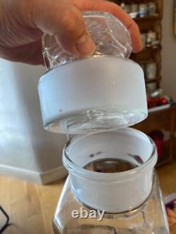 Jarre à confiserie publicitaire vintage grande et haute gravée Flaxman's