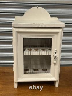 Joli cabinet d'affichage de rangement d'œufs vintage blanc peint traditionnel