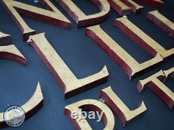 LETTERS EN BOIS RÉCUPÉRÉES x15 LOT DE JOB LETTRES VINTAGE 3D