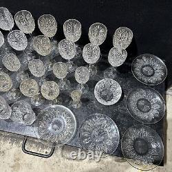 Lot de travail en cristal 36 pièces Rare Vintage/Antique