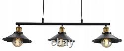 Luminaire suspendu en métal à trois lampes pour salle à manger rétro