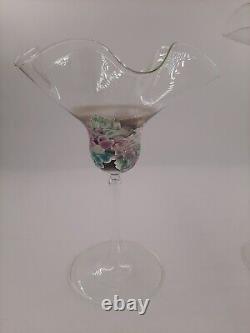 Lunettes en verre mouchoir coupes trophées Schmid Zwiesel signées années 90 soufflées à la bouche