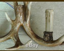 Lustre À Anse Deer Antler Vintage Horn Resin 4 Lumière Légère En Plafond Rustique En Plafond