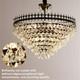 Lustre Suspendu Vintage Rétro Avec Gouttes De Cristal élégantes
