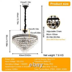 Lustre suspendu vintage rétro avec gouttes de cristal élégantes