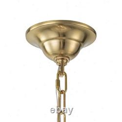 Lustre vintage rétro à 4 lumières en cristal et laiton pour salle à manger