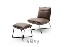 Luvchairs Soho Brown Retro Vintage En Cuir Industriel Occasionnels Lounge Chair