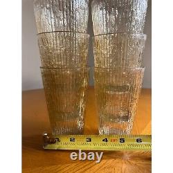 MCM Vintage Jeanette Marigold Carnival Glass Tree Bark Gobelets Rétro Cuisine