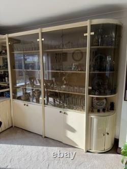 Meuble bar vintage pour la maison, vitrine de présentation, meuble à boissons avec portes vitrées, rétro