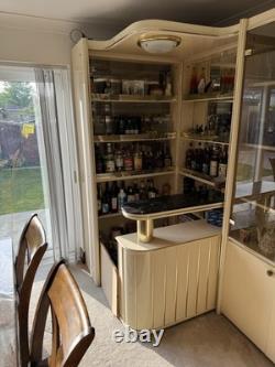 Meuble bar vintage pour la maison, vitrine de présentation, meuble à boissons avec portes vitrées, rétro
