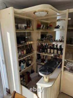 Meuble bar vintage pour la maison, vitrine de présentation, meuble à boissons avec portes vitrées, rétro