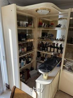 Meuble bar vintage pour la maison, vitrine de présentation, meuble à boissons avec portes vitrées, rétro