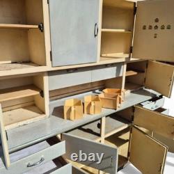 Meuble de cuisine en bois vintage des années 50, armoire de rangement, unité de garde-manger