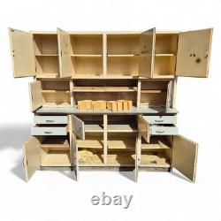 Meuble de cuisine en bois vintage des années 50, armoire de rangement, unité de garde-manger
