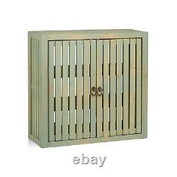 Meuble de rangement mural en bambou avec 2 étagères, unité de rangement suspendue réglable