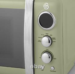 Micro-ondes numérique Swan Retro vert. 800w 20L Design vintage pour la cuisine.