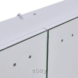 Miroir de salle de bain avec armoire murale, rangement de vanité, prise pour capteur/rasoir, anti-buée