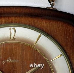 Montre murale vintage Kaia 23 cm rétro allemand des années 1970, horloge à corde, cadeau