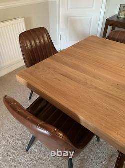 Nouvel ensemble de 2 chaises de salle à manger en cuir synthétique marron rétro vintage