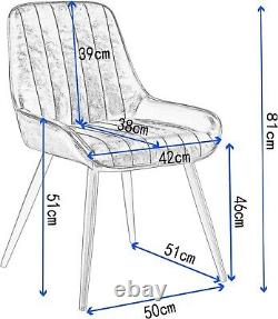 Nouvel ensemble de 2 chaises de salle à manger en cuir synthétique marron rétro vintage