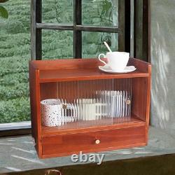 Organisateur de Bureau Vintage Cabinet de Comptoir Rétro pour Tasses de Cuisine