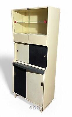PLACARD DE CUISINE ARMOIRE DE RANGEMENT CUISINE REINE BLEUE FIERTE O MAISON VINTAGE C1940s