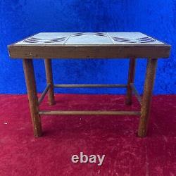 Paire De Fab Vintage Retro Handmade Petite Table Latérale Pied De Plante Tiled Top