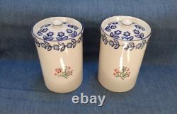Paire de bocaux de rangement en céramique vintage Martha de Laura Ashley avec couvercle