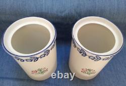 Paire de bocaux de rangement en céramique vintage Martha de Laura Ashley avec couvercle