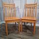 Paire X2 Chaises De Cuisine Rétro En Bois De Hêtre Massif Vintage Country Upcycle