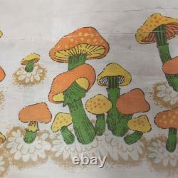 Panneau de rideau de cuisine vintage Sears Merry Mushrooms et valance décor rétro rare