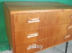 Petit G Chest Plan D'tiroirs, Teck Cabinet, Retro, Vintage, MID Century, Lounge