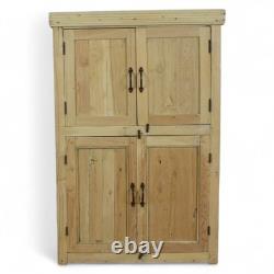 Placard de rangement vintage rustique blanchi pour cuisine et salle de bain