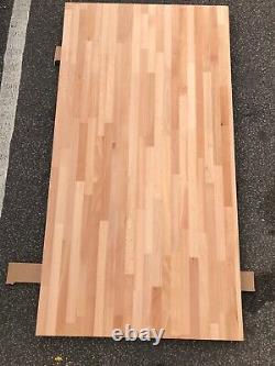 Plan de travail et table en bois massif de hêtre huilé prêt à installer de 27mm d'épaisseur