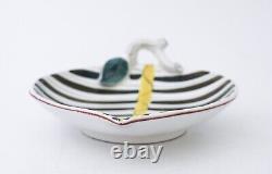 Plat de service Feuille Stig Lindberg Gustavsberg Studio Faïence Vintage du milieu du siècle