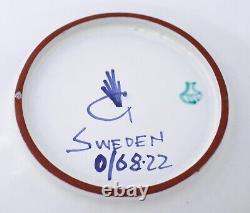 Plat de service Feuille Stig Lindberg Gustavsberg Studio Faïence Vintage du milieu du siècle