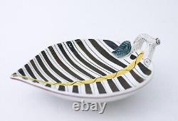 Plat de service Feuille Stig Lindberg Gustavsberg Studio Faïence Vintage du milieu du siècle